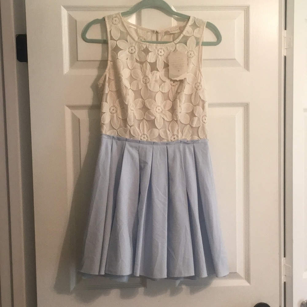 Blue and White Mini Dress